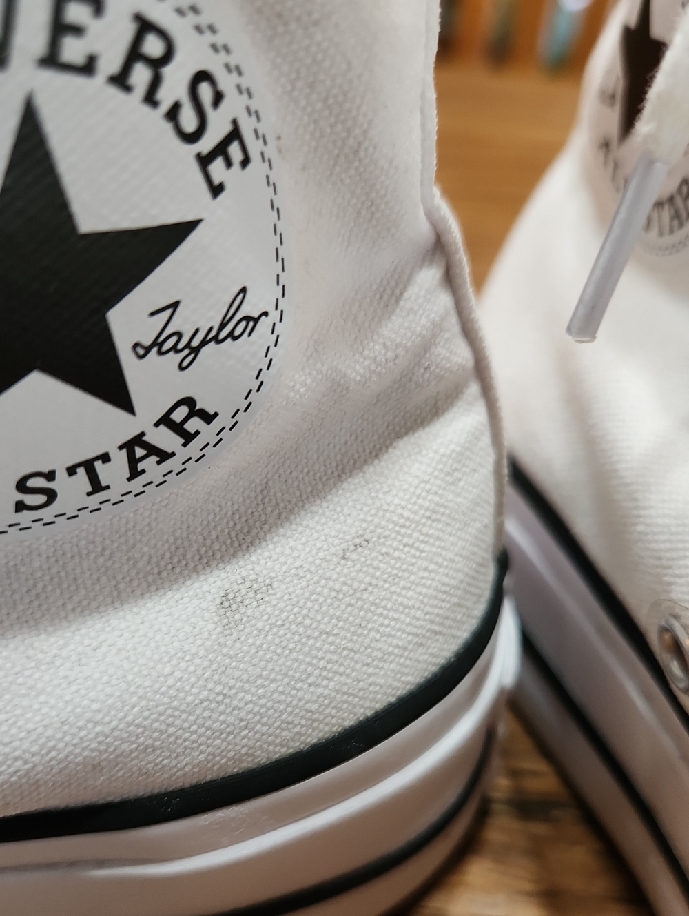 Converse White All Star Hi Top Sneakers Size 7.5 - Picture 6 of 12